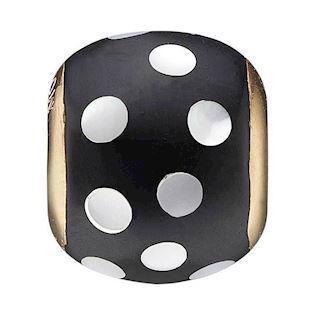 Christina Collect gold-plated Spots of Life Black ball with white dots in mother of pearl, model 623-G109